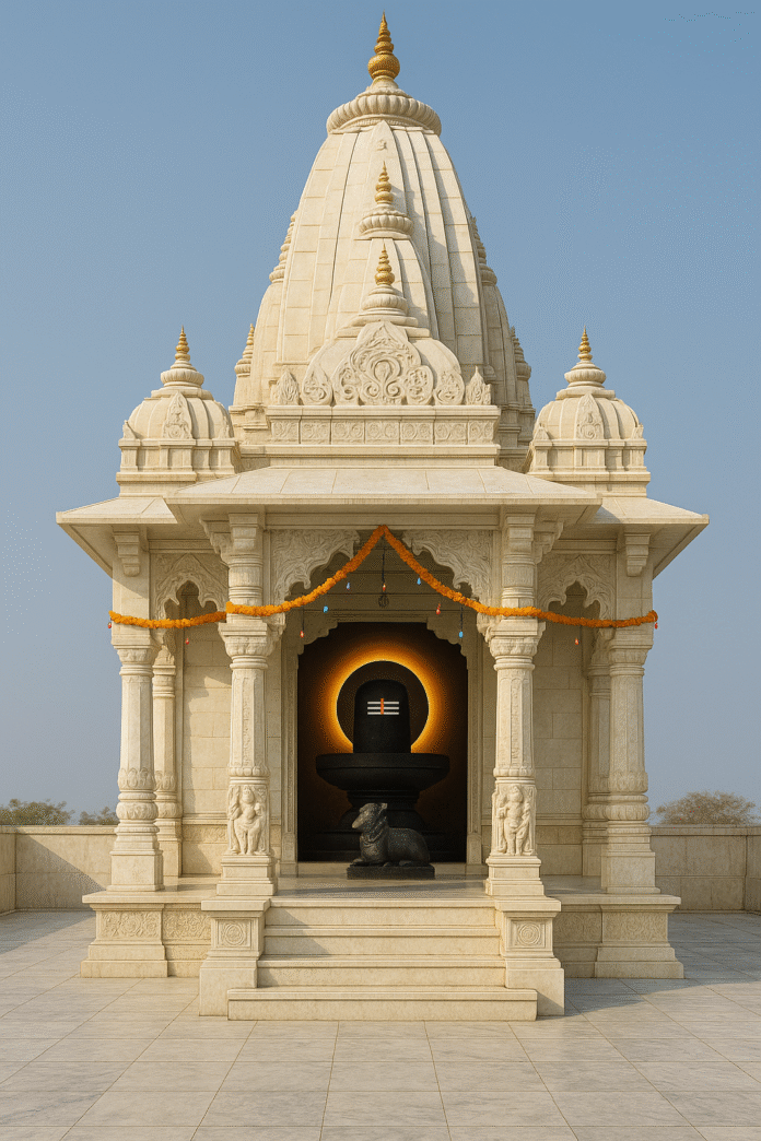 Atmosphere of devotion and decoration in Shiva temples