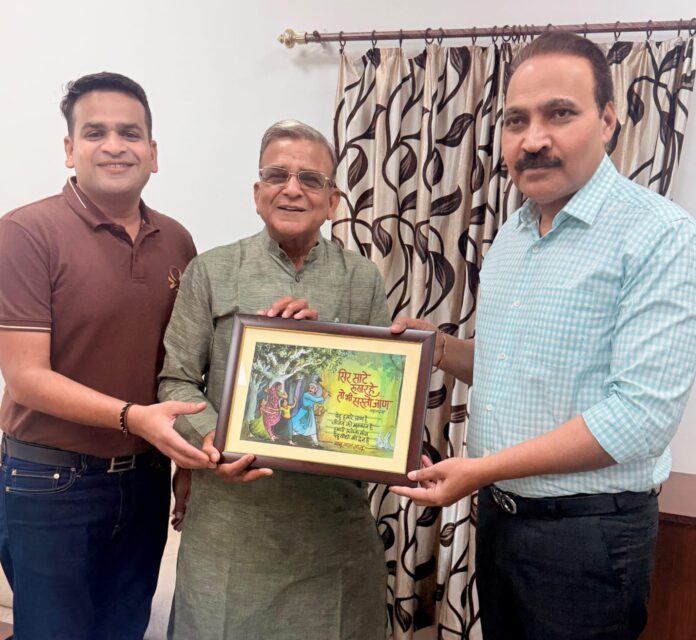 2929 जाजू ने अमृता देवी विश्नोई का चित्र भेंट किया